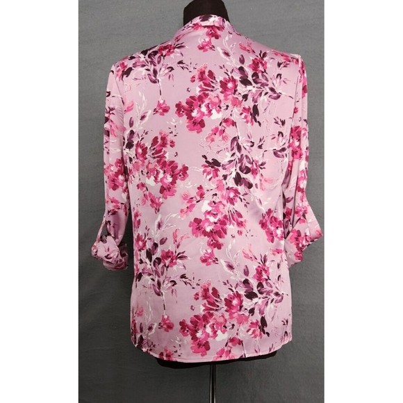 Kut From The Kloth Womens Sz S Floral Blouse Top Tunic‎ Polyester Pink NWOT - Picture 4 of 11